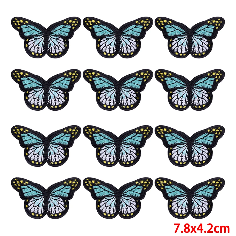 10 unids/lote parche bordado de mariposa de dibujos animados parches para planchar para ropa parches bordados para ropa pegatinas Fusibles de costura - imagen 5