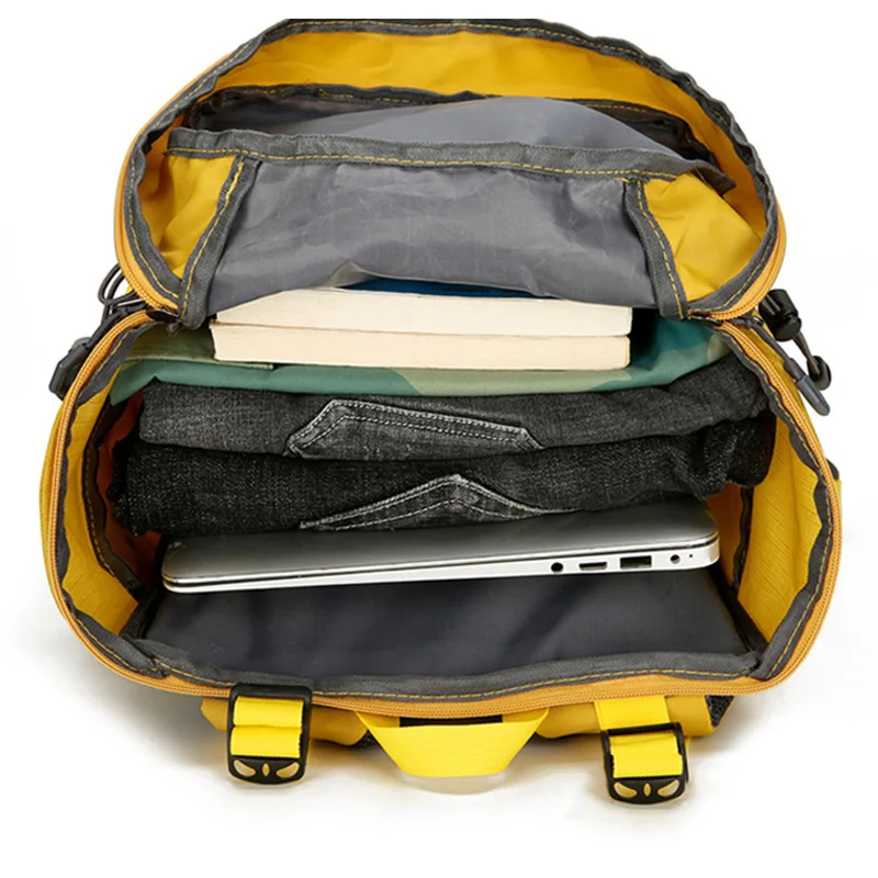 Mochila impermeable de 50L para acampar, bolso grande para senderismo, montañismo, senderismo, bolso de hombro con cubierta para lluvia, bolsa deportiva de viaje al aire libre para hombres - imagen 5