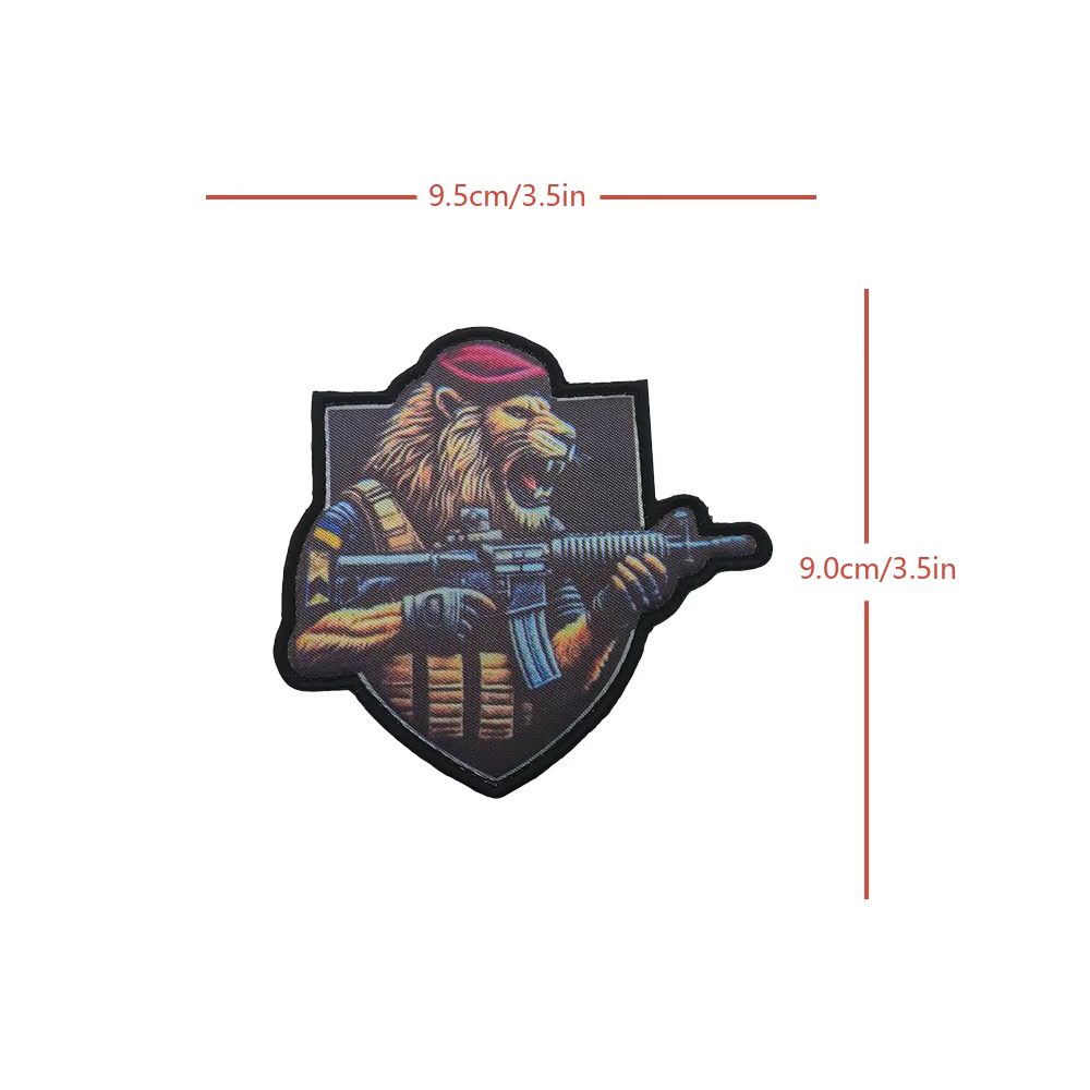 Parche táctico soldado león bordado – Velcro para mochila MOLLE - imagen 5