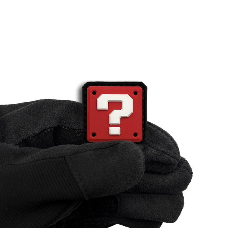 marca de preguntas? Parche de gancho y bucle de PVC, insignia moral al aire libre, insignias tácticas noctilucentes, parches de accesorios de ropa de juego - imagen 5