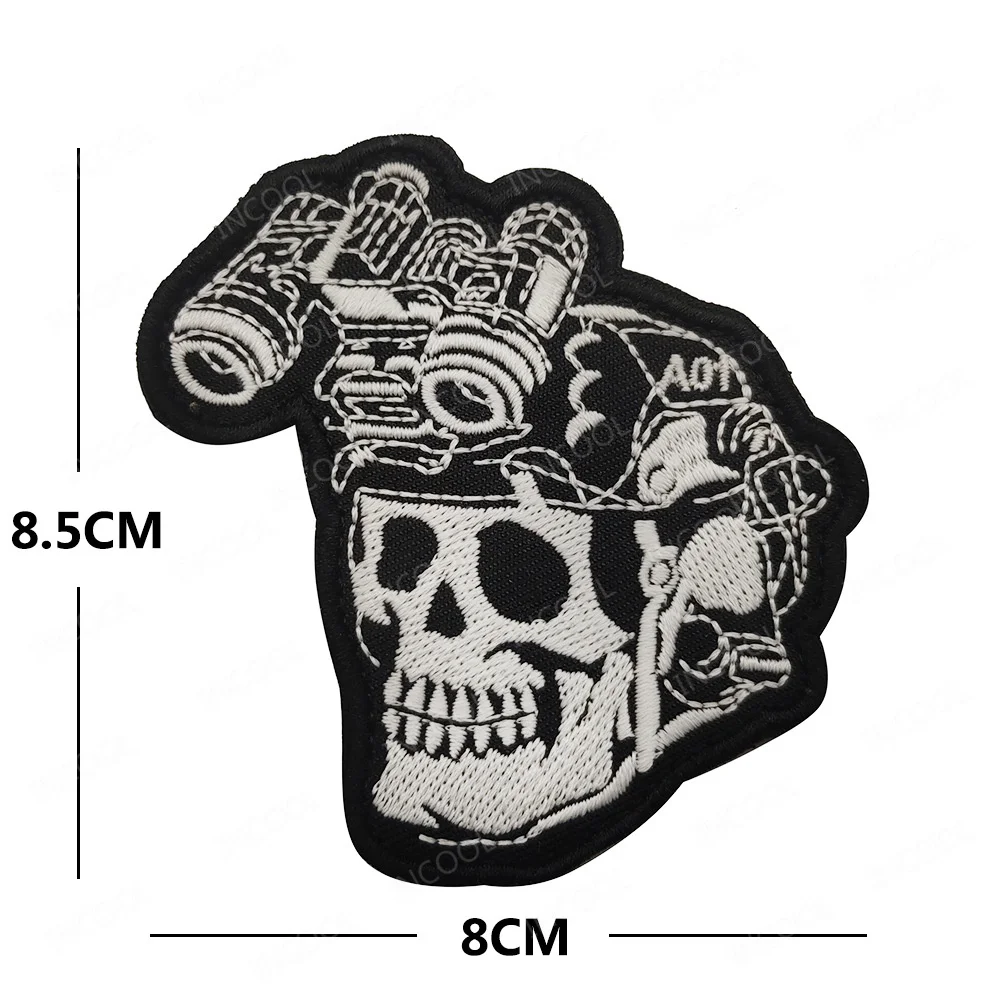 Parches bordados para barco delantero, brazalete luminoso con apliques de calavera, parche de esqueleto para ropa, mochila - imagen 5