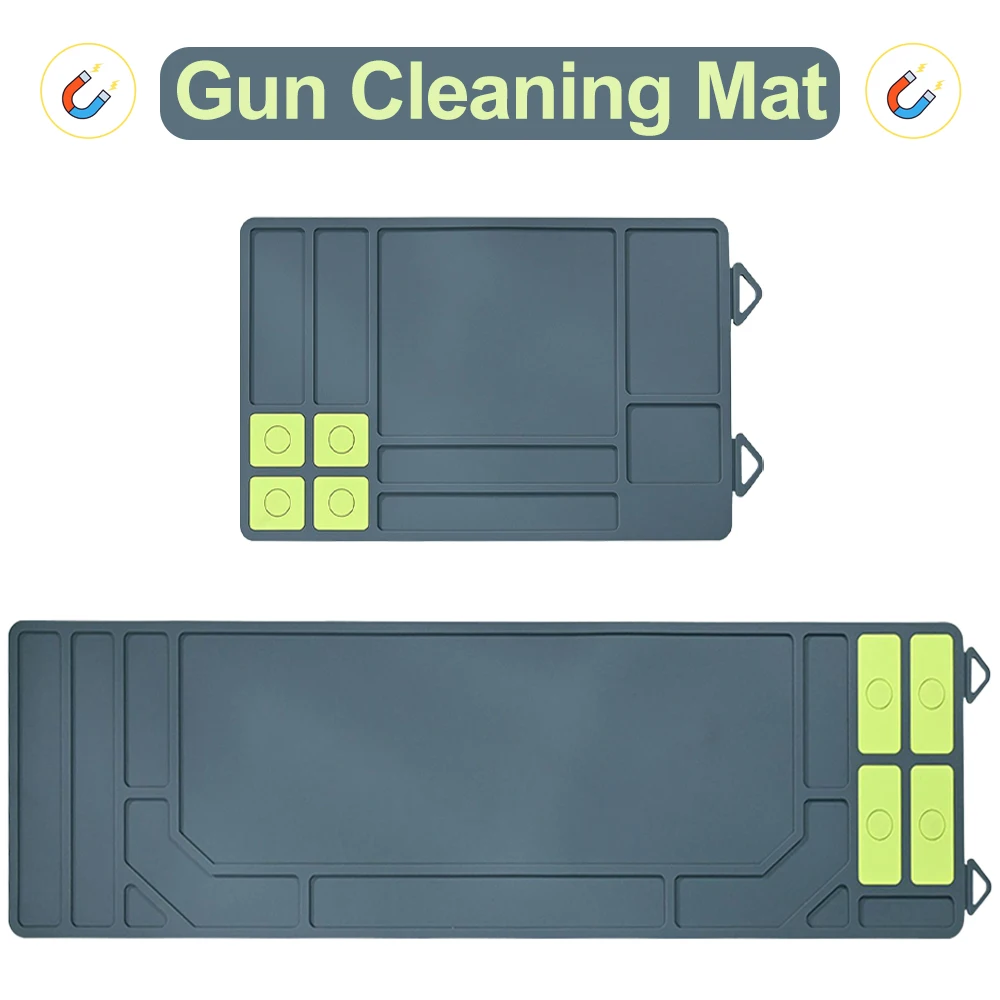 Estera de limpieza para pistola, almohadilla de reparación para mantenimiento de pistola con puntos magnéticos y piezas organizadoras, estera de reparación de pistola de goma antideslizante