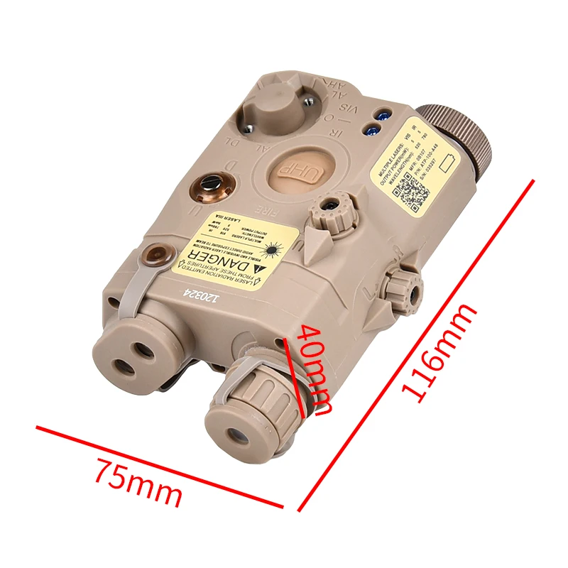 WADSN-Airsoft PEQ 15, potente láser Surefir M300 M300A, interruptor de presión de Control Dual, rojo, verde, azul - imagen 5