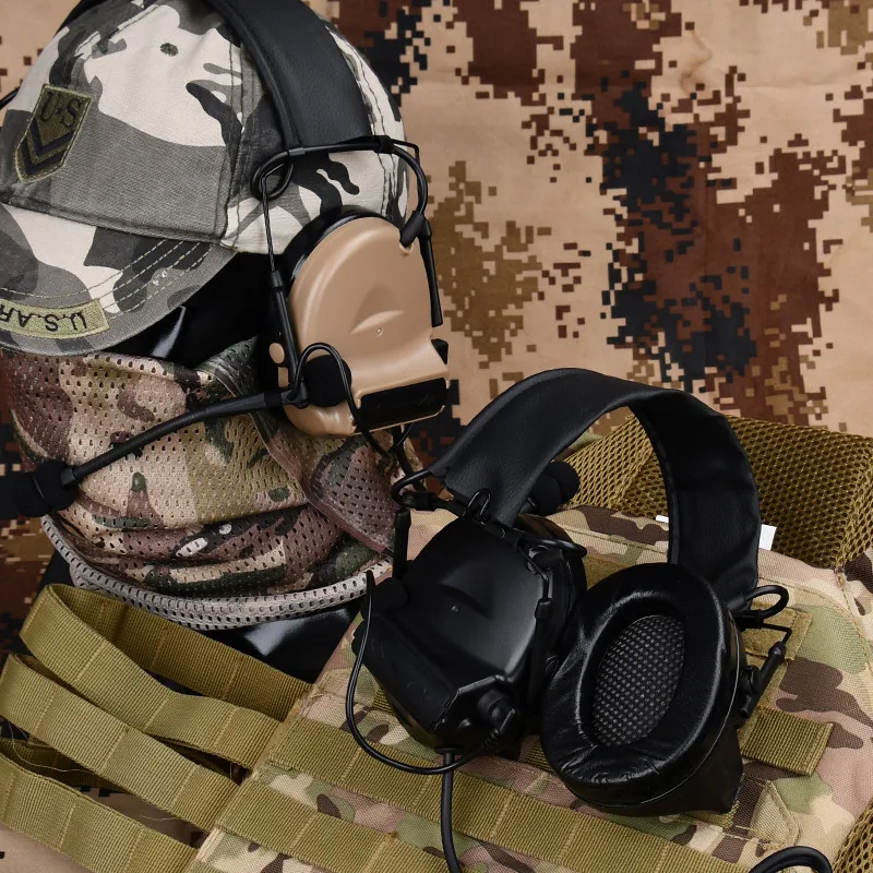 C2 WADSN auriculares tácticos comunicación tiro auriculares Airsoft Kenwood U94 PTT auriculares de caza al aire libre - imagen 5