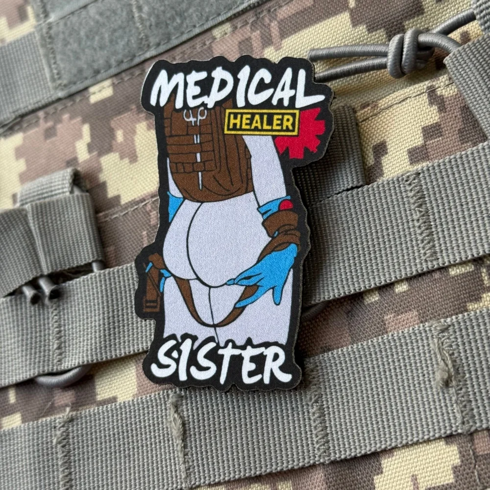 Parche "enfermera", insignia de moral táctica, emblema personalizado del ejército militar, pegatina para mochila, parches de gancho y bucle impresos para ropa - imagen 4