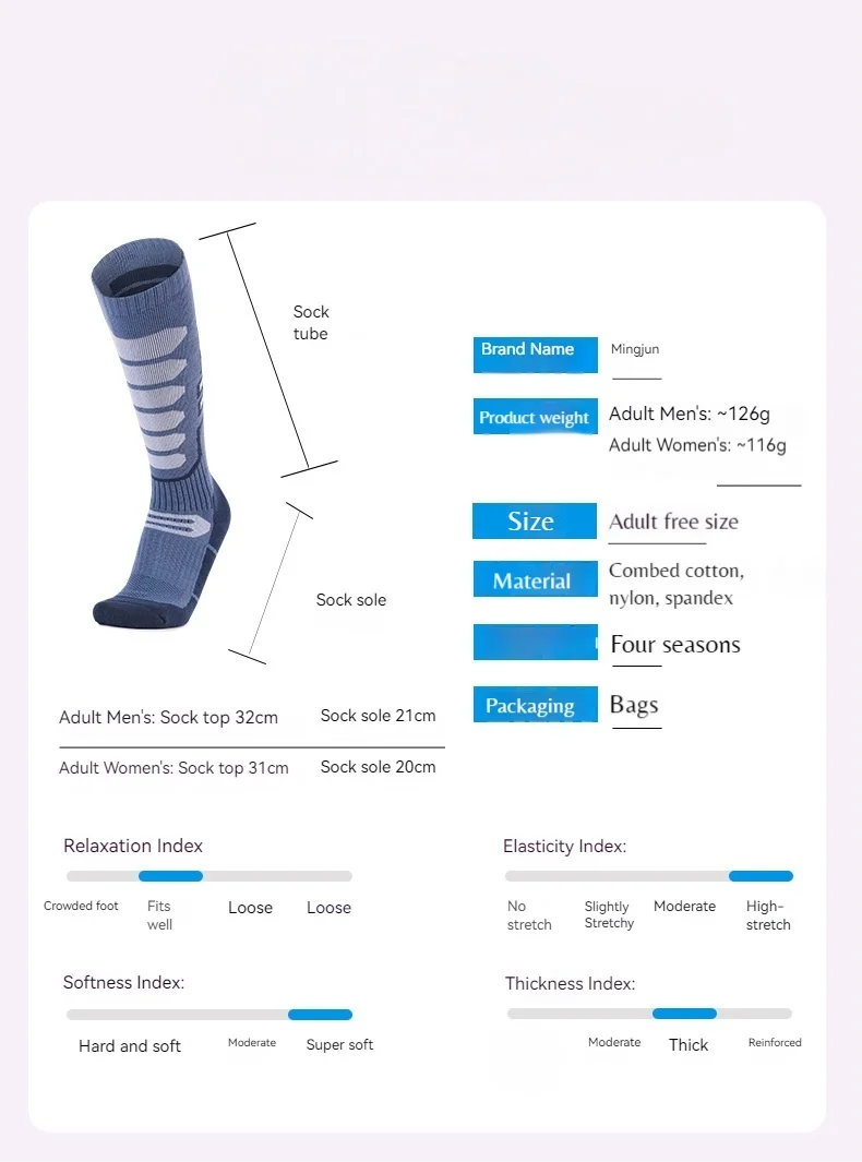 JSJM calcetines profesionales de esquí de invierno para adultos, calcetines para senderismo en la nieve, calcetines gruesos cálidos para deportes, Snowboard, ciclismo, calcetines de fútbol, regalos para hombres y mujeres - imagen 4