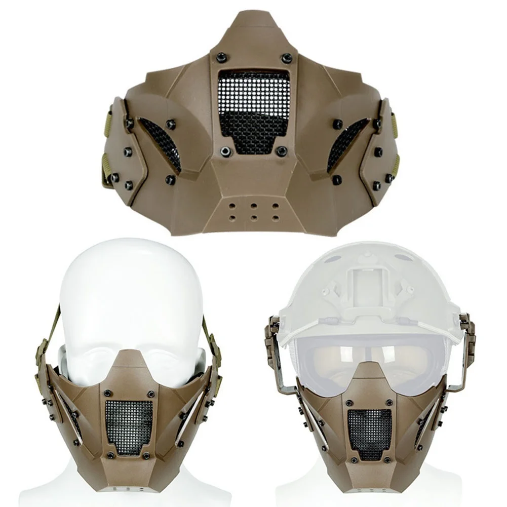 Máscara de airsoft de media cara, equipo protector de paintball para hombres, máscara táctica resistente a impactos para caza de cosplay de Halloween