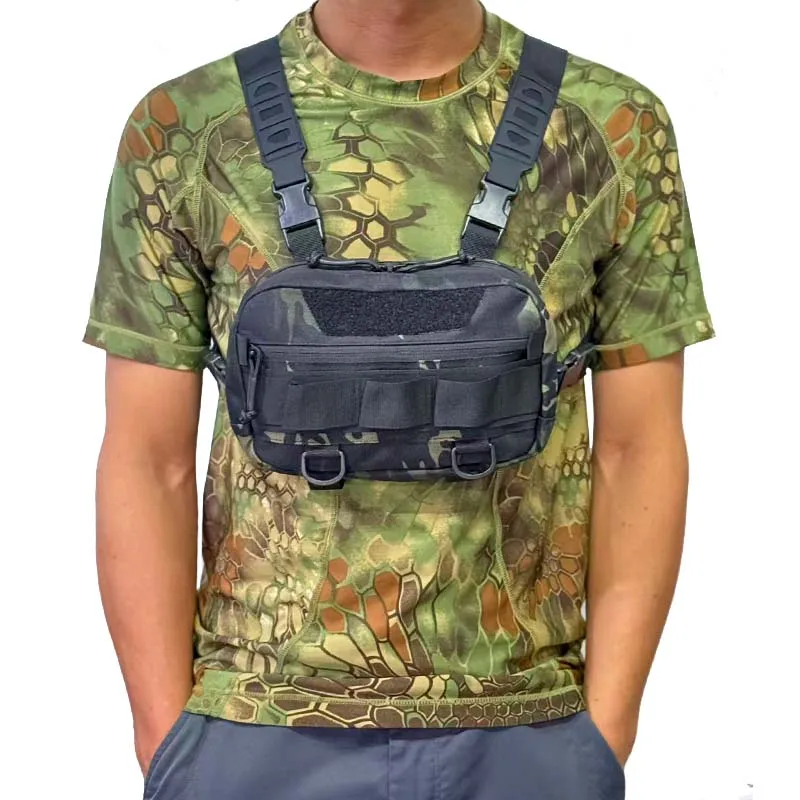 Bolsa de pecho táctica para hombre, chaleco multifuncional para pesca y acampada, equipo duradero para senderismo al aire libre, equipo de trabajo esencial