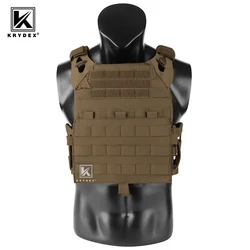 KRYDEX-Chaleco táctico portador de placa marrón Coyote, con solapa MOLLE, armadura de asalto de liberación rápida, chaleco CS de combate Airsoft JPC 2