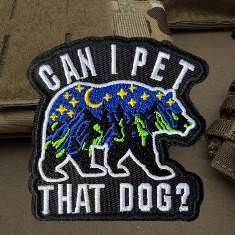 Parche bordado de oso Polar para paseo, insignia de moral con gancho y bucle táctico, pegatinas decorativas para mochila, parches para brazalete para ropa - imagen 5