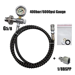 Estación de llenado de aire de alta presión G5/8, conector de llenado de repuesto, válvula adaptadora DIN, tanque grande a botella cilíndrica pequeña de acero inoxidable