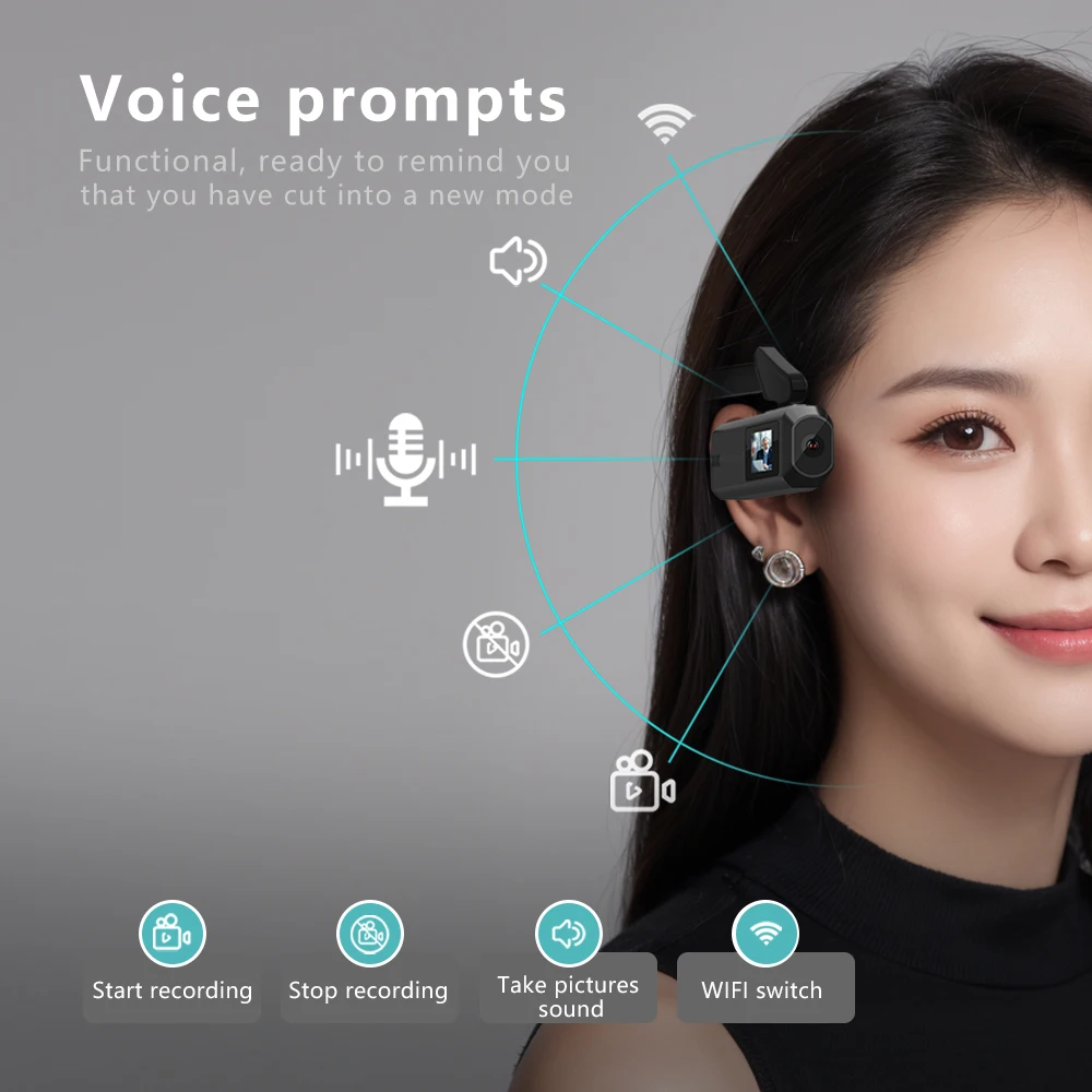 Mini videocámaras para casco WIFI, pantalla IPS de 0,96 pulgadas, 2,7 K, HD, vídeo de acción deportiva, montaje en microrecodificador, cámara deportiva para fotografía - imagen 5