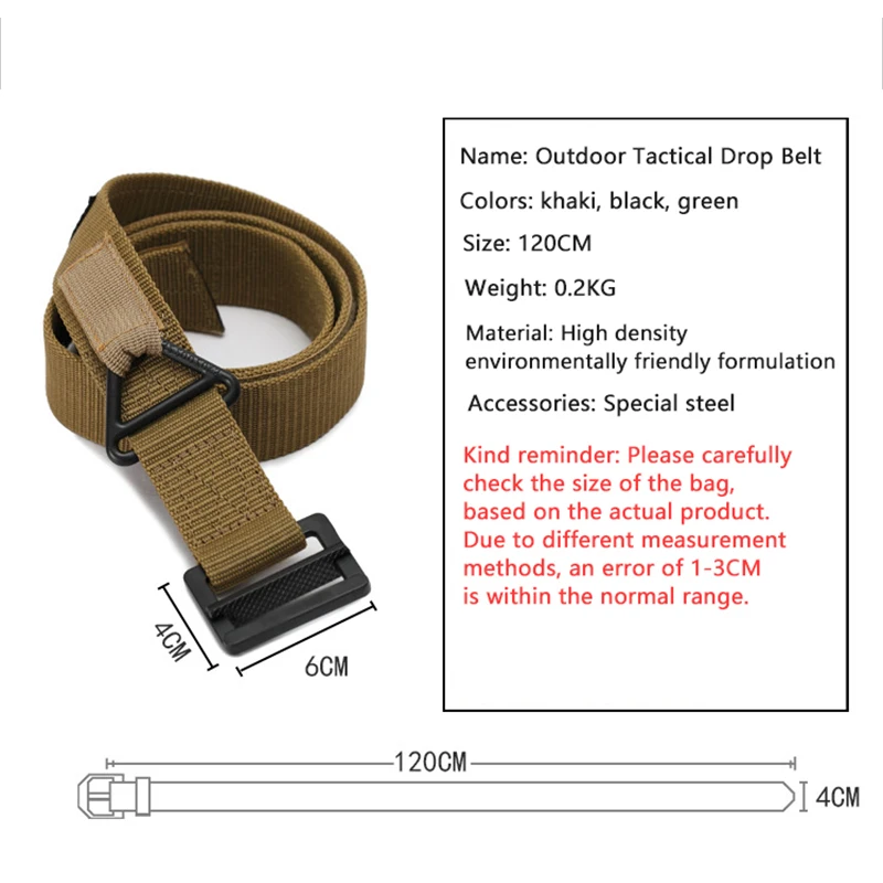 Cinturón de nailon para hombre, trabajo al aire libre, caza táctica militar, correa para pantalones vaqueros de alta calidad, pretina informal de lona a la moda - imagen 2
