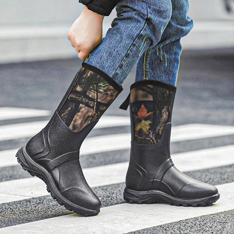 Botas de lluvia impermeables y transpirables para deportes al aire libre, botas de caza de camuflaje antideslizantes para mantener el calor, zapatos aguas arriba - imagen 4