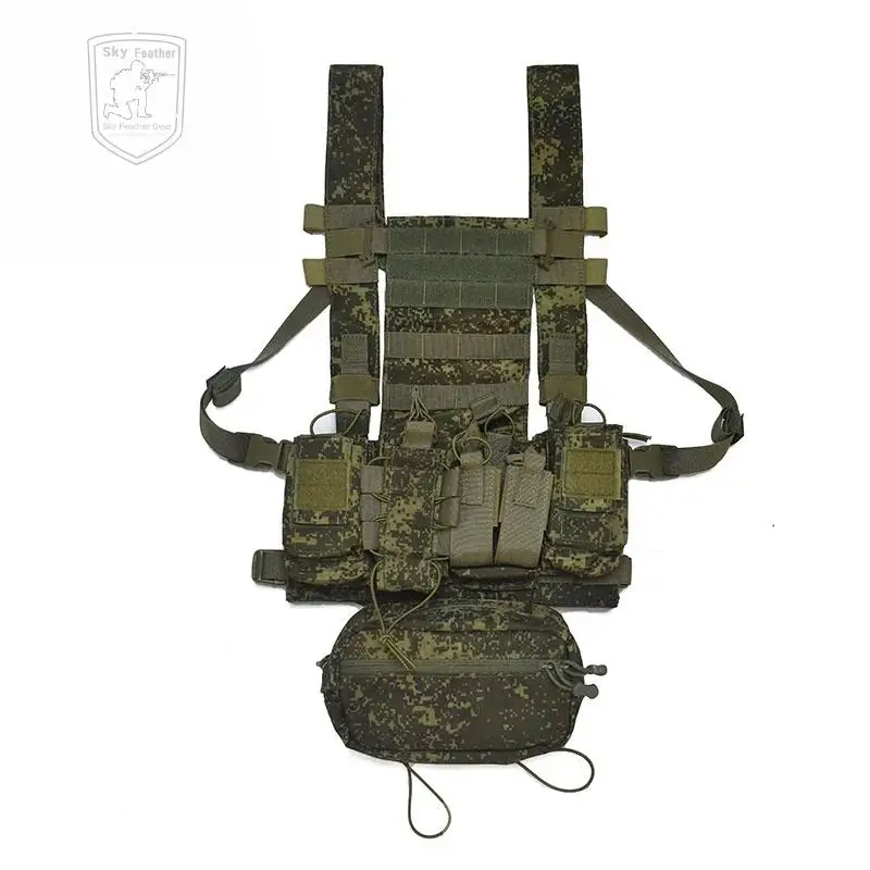 Chaleco táctico de poliéster resistente al agua, aparejo de pecho 800D, D3, ligero, liberación rápida, Camuflaje EMR de Rusia - imagen 2