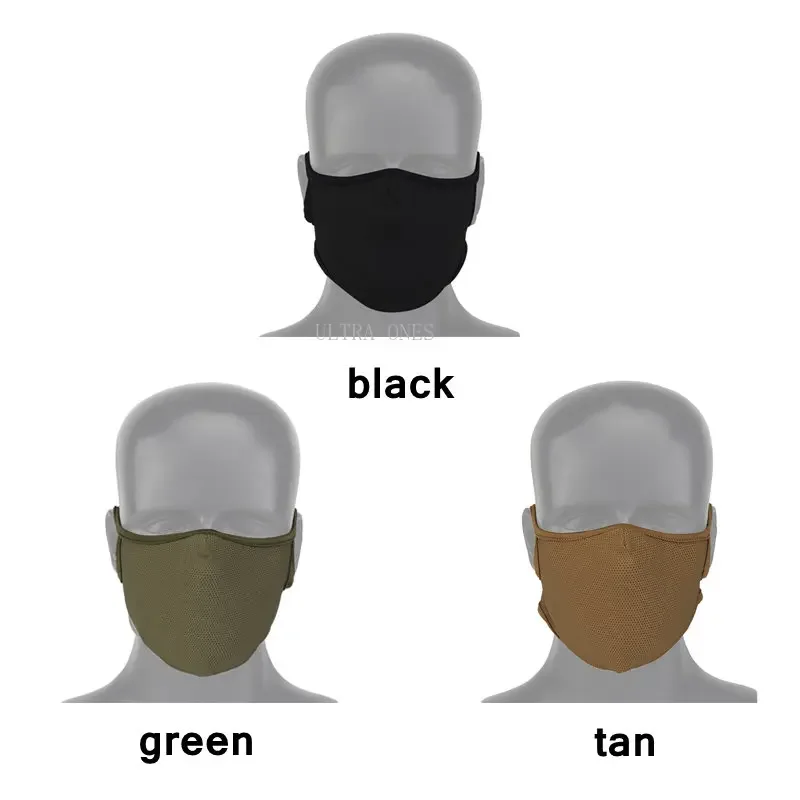 Máscara de tiro táctica para exteriores, transpirable, a prueba de polvo, elástica, para caza, protección facial, Airsoft, combate, almohadilla de silicona - imagen 2