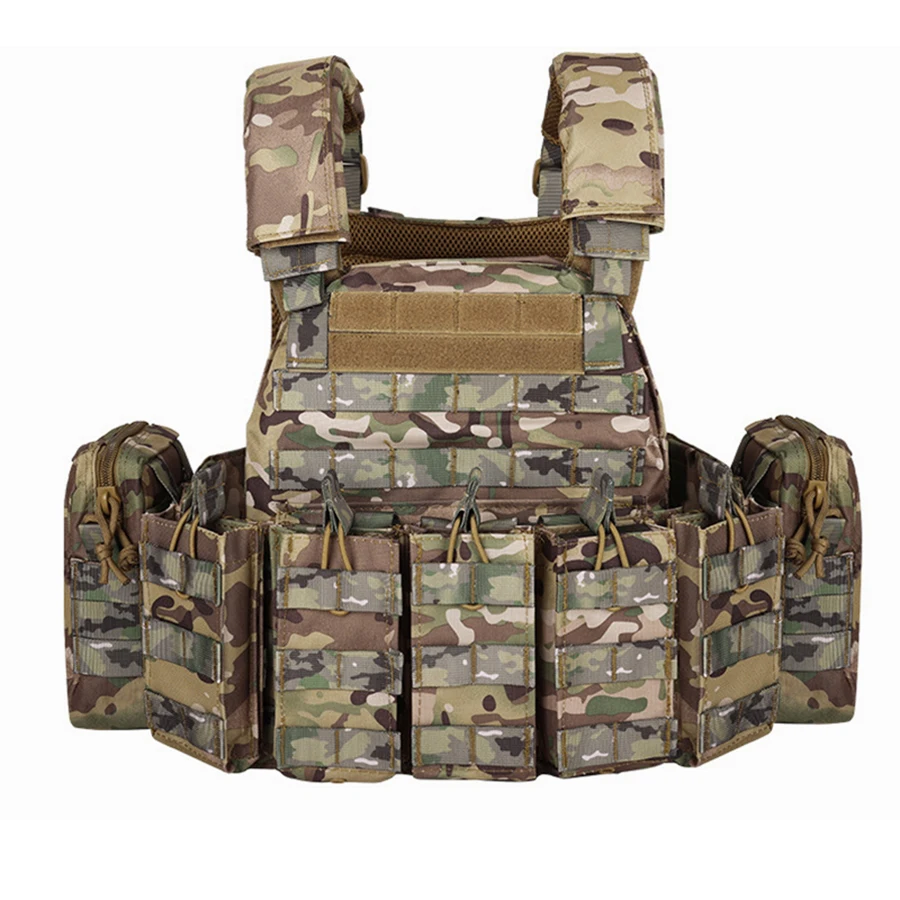 YAKEDA-Chaleco táctico de nailon 1000D, portador de placa, protección para caza al aire libre, chaleco Molle multifunción ajustable para combate Airsoft - imagen 2