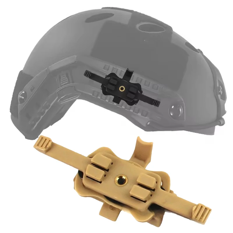 Adaptador de montaje de cámara de acción de contorno lateral de nailon táctico compatible con accesorio para casco Mich Fast Mairtime