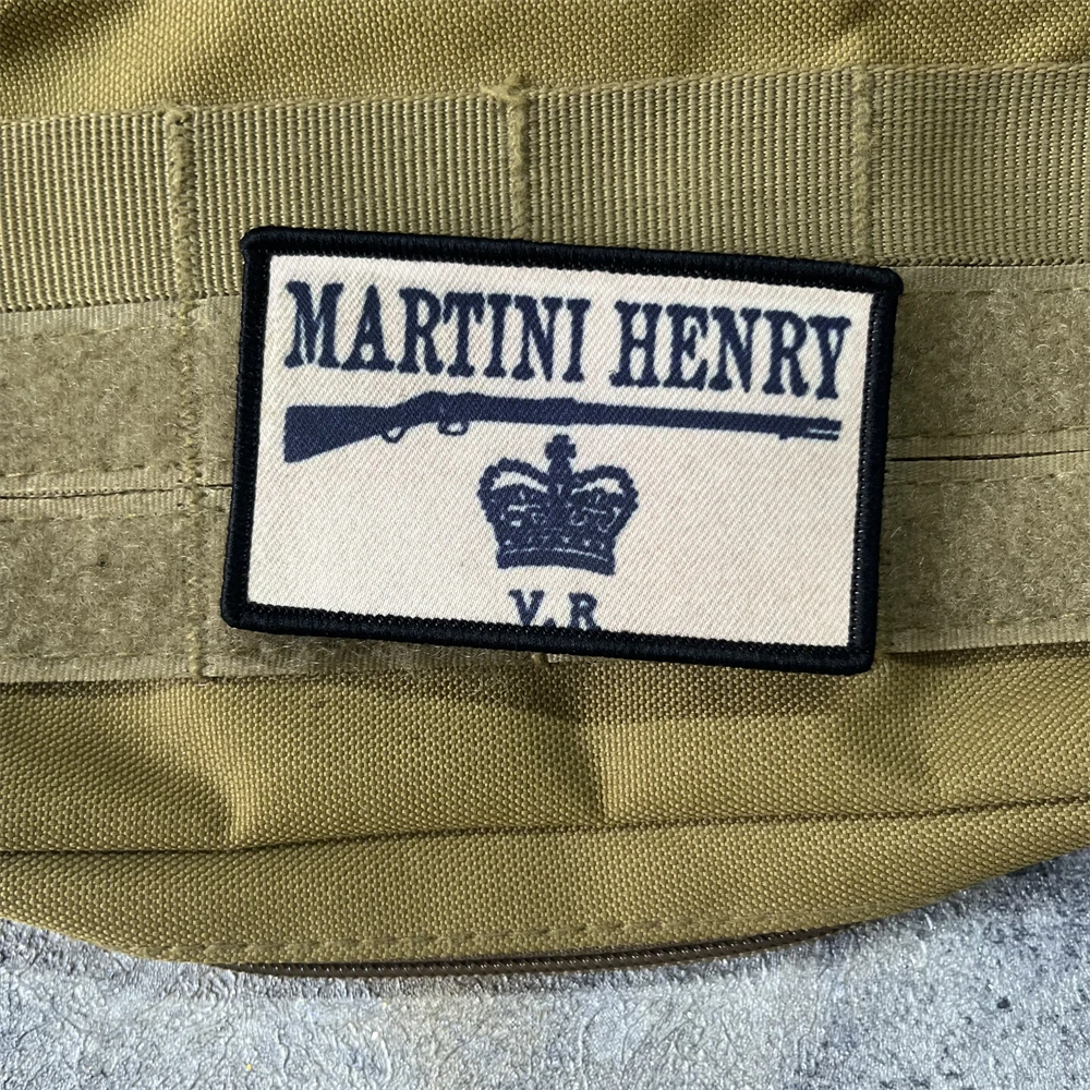 Parche con insignia de moral de Martini Henry, parches tácticos para abrigo británico, brazalete del ejército militar, pegatina para mochila con gancho impreso - imagen 5