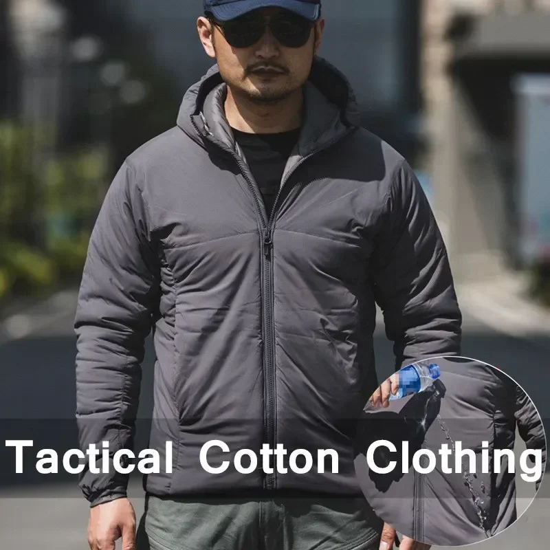 Chaqueta de algodón táctica de camuflaje para hombre, abrigo cortavientos con capucha cálido a prueba de viento para invierno y exteriores, ropa de entrenamiento y senderismo - imagen 2