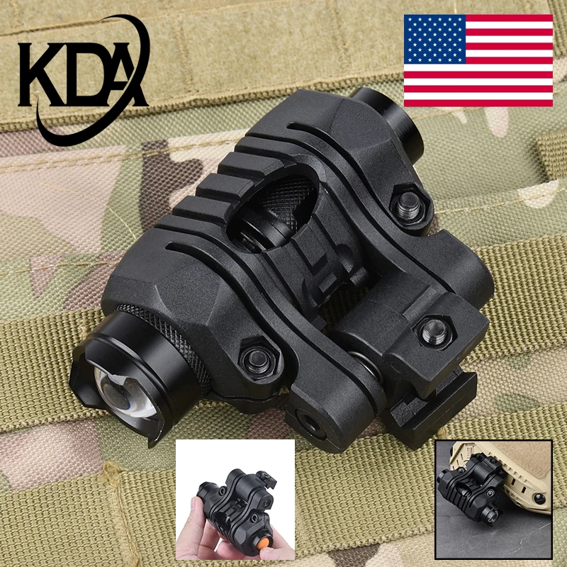 WADSN lámpara de casco estroboscópico Airsoft táctico, luz de explorador blanco, casco de caza rápido, linterna con Zoom