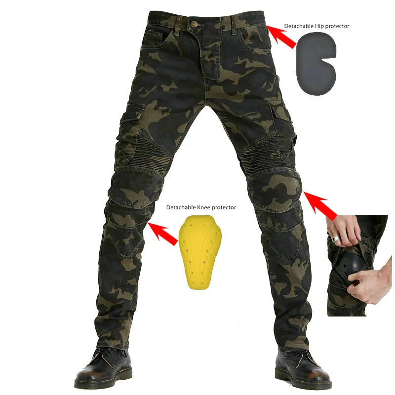 Vaqueros de moto hombre con rodilleras desmontables y multibolsillos - imagen 3