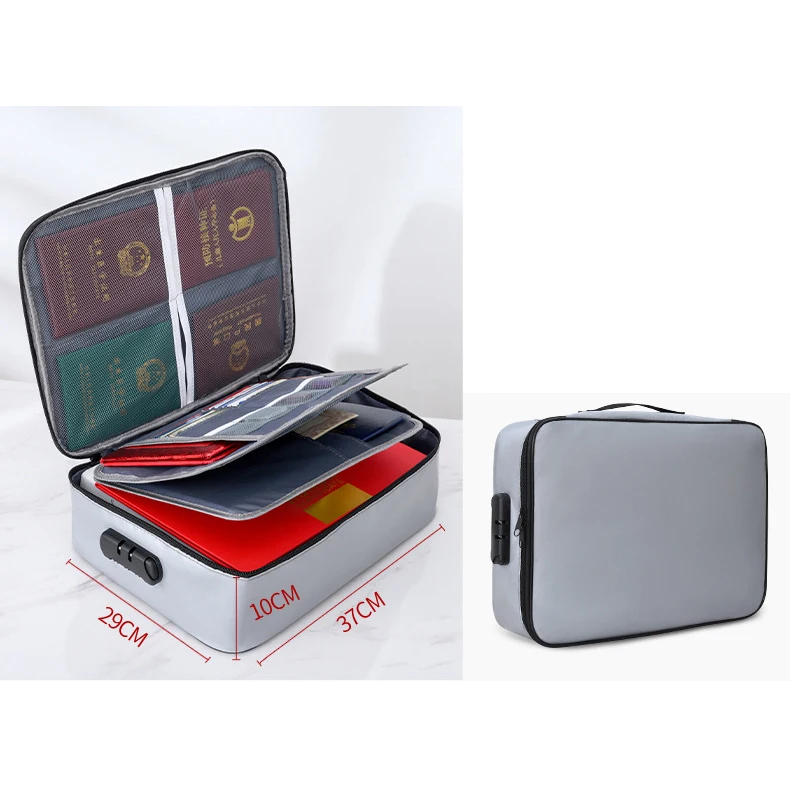 Lawaia bolsa ignífuga caja de bloqueo 37-29cm 1 pieza bolsa de documentos impermeable a prueba de fuego bolsa de dinero segura para efectivo bolsa resistente al fuego - imagen 5