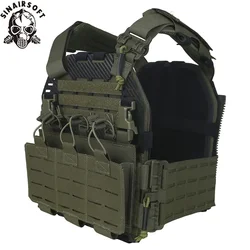 SINAIRSOFT-Chaleco duro o táctico, portador de placa de caza al aire libre, chaleco protector ajustable, equipo de combate Airsoft