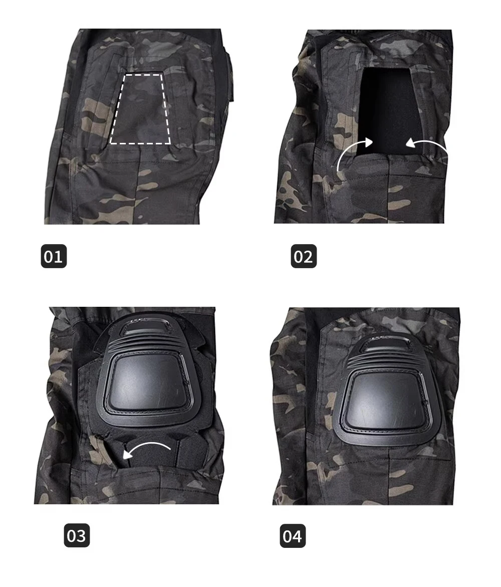 IDOGEAR-rodilleras protectoras estilo DP para pantalones de combate, equipo táctico de Airsoft, G3 - imagen 4