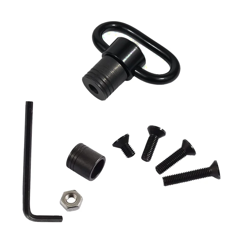 Kit de Base de bucle de separación rápida de montaje giratorio con botón pulsador QD de 1,25 pulgadas, con 4 tornillos + 1 tuerca + 1 llave, para juego de caza al aire libre - imagen 4