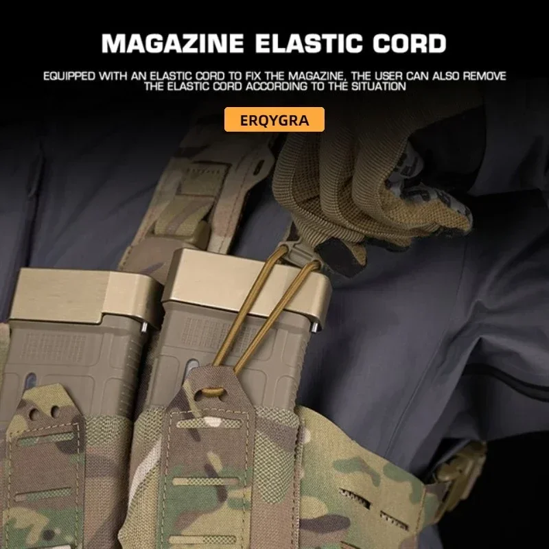 ERQYGRA-Chaleco táctico para el pecho, protección ligera para caza, equipo CS para exteriores, sistema Molle, accesorios de Paintball - imagen 4