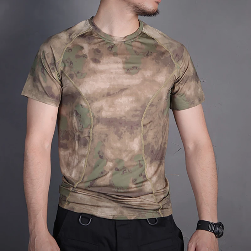 Emersongear, capa Base ajustada de piel táctica, camisetas de camuflaje para correr, camiseta que absorbe el sudor, senderismo, caza, pesca, deporte, camiseta al aire libre - imagen 2
