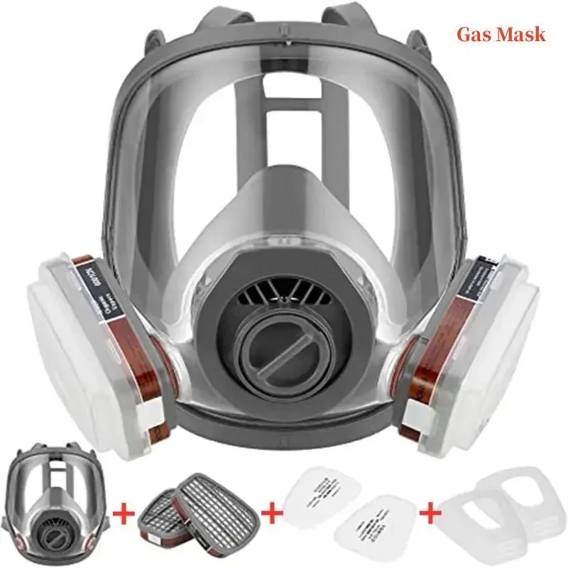 Máscara de Gas ácido/orgánico/Ammonia 6800 máscara facial completa respirador pintura pesticida químico laboratorio antipolvo filtros multifunción - imagen 2
