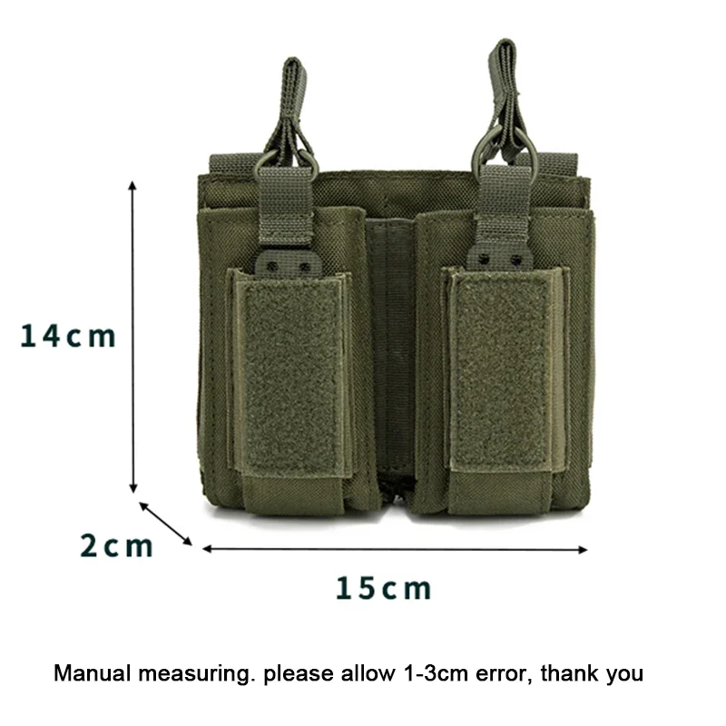 Bolsa doble con tapa abierta, bolsas para revistas de 9mm,5.56.762, mochila Mag Molle, equipo de caza, 2 capas para 2 bolsas - imagen 5