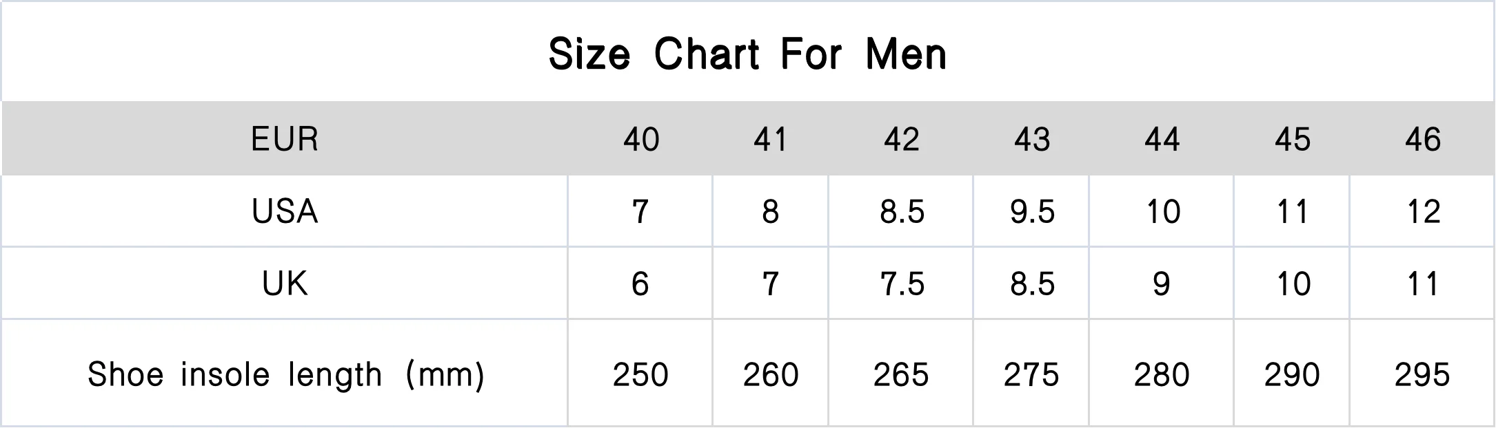 Guía de tallas - Tabla de medidas detallada