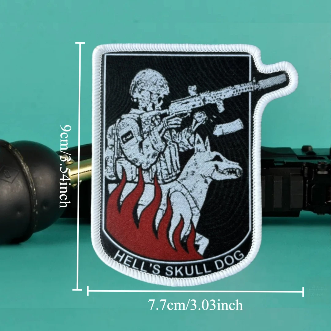 Parches de gancho y bucle impresos con cuerpo de bordado de kinólogo para ropa, insignia de moral táctica, pegatina decorativa para mochila militar - imagen 2