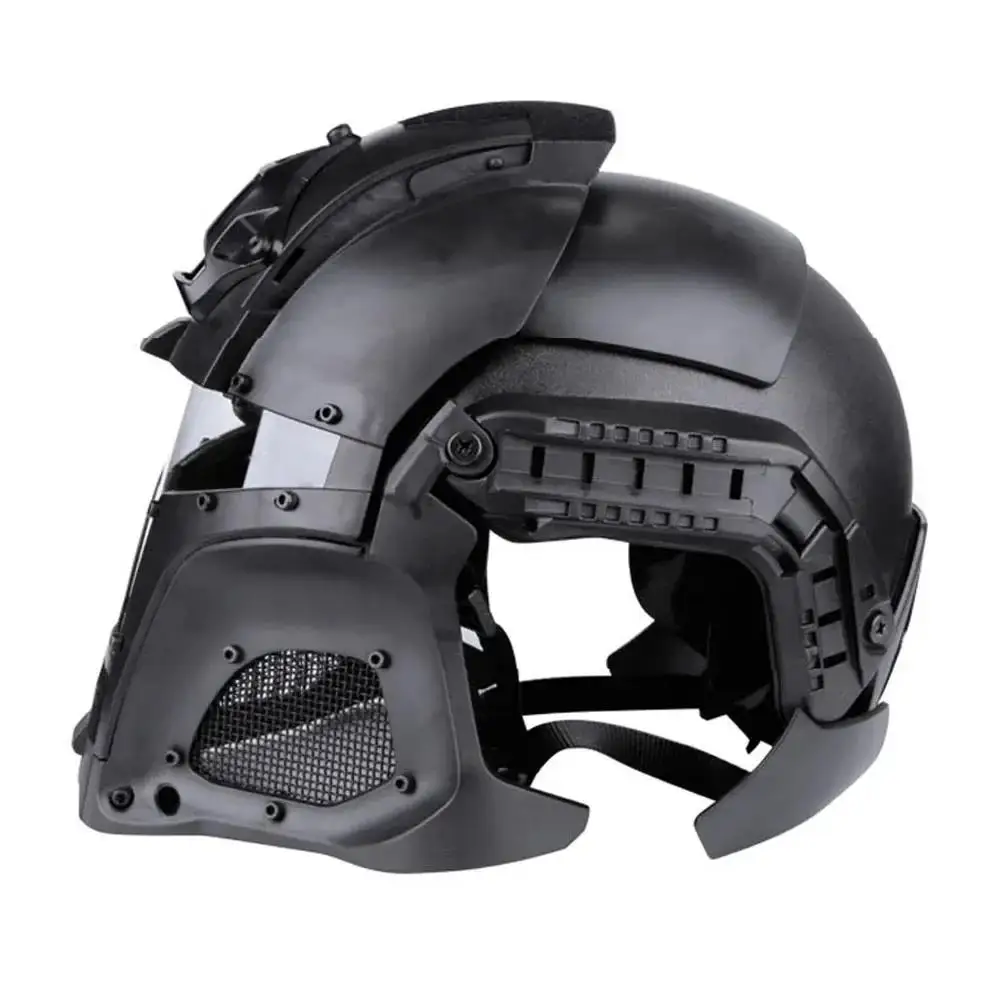 Casco táctico Modular Medieval Iron Warrior, protector de Paintball Airsoft, lentes reemplazables, equipo de ciclismo para deportes al aire libre - imagen 3