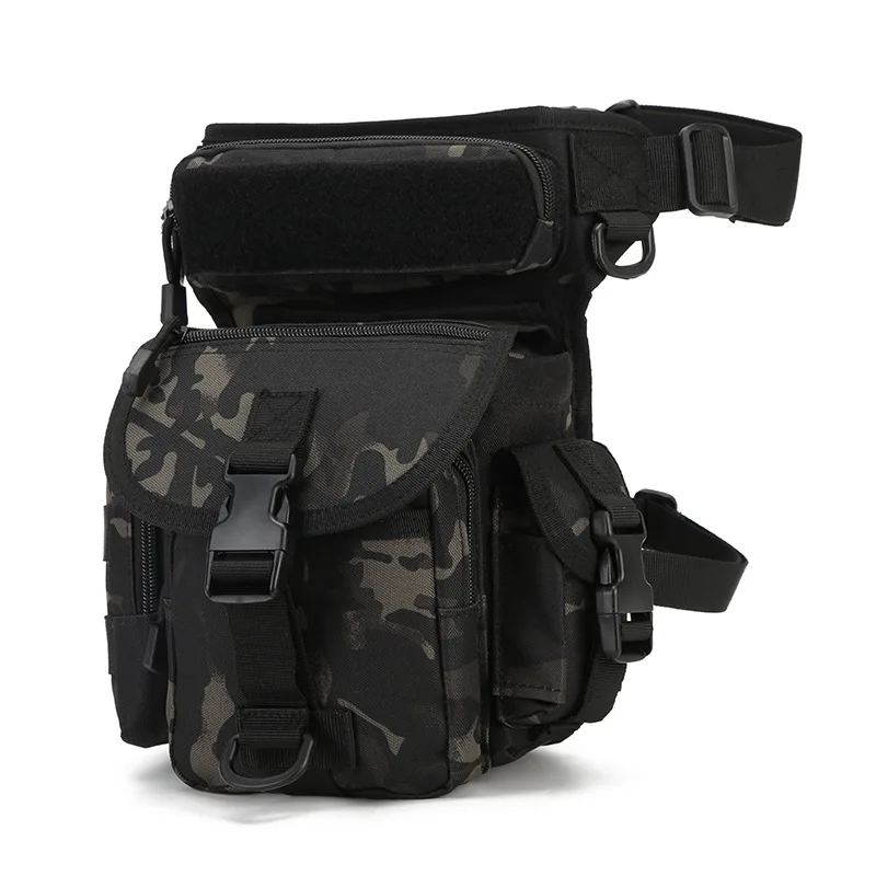 Riñonera táctica con pierna caída, riñonera para acampar, senderismo, senderismo, sillín de hombro, paquete multifunción de nailon - imagen 3