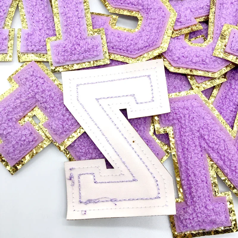 Parches de letras de gran tamaño A-Z para ropa, transferencias de hierro de Color púrpura en ropa, parche de costura, apliques adhesivos (8CM) - imagen 4