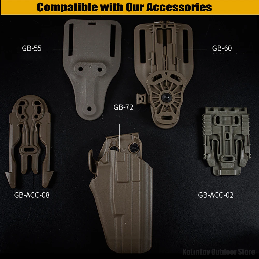 Nueva funda táctica Universal para pistola, cinturón Airsoft, fundas Airsoft de liberación rápida, SUB-COMPACT para modelo Glock 1911 Series - imagen 2