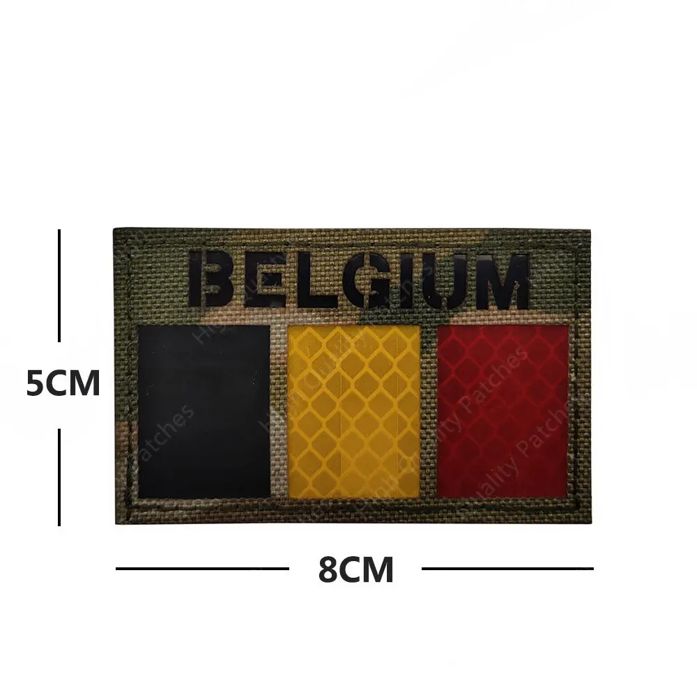 Pegatina mágica reflectante de Bélgica, insignia decorativa, bandera nacional, parche táctico para ropa, costura, parches bordados militares - imagen 5
