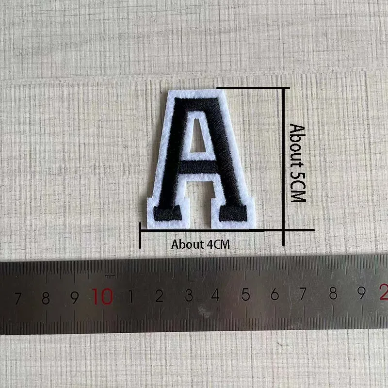 Parche bordado con letras alfabeto negro para planchar o coser - imagen 4