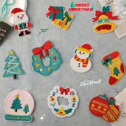 Parche para árbol de Navidad, copo de nieve, guirnalda, muñeco de nieve, calcetines navideños, parche de hombre de jengibre, parches para planchar, parches DIY