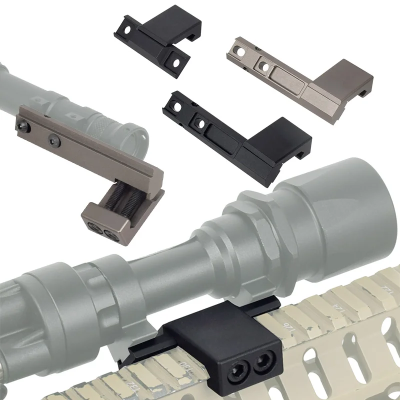 Soporte de linterna de Metal serie soporte táctico Offset M300 M600 Base de linterna riel de 20mm MLOK KEY caza Airsoft accesorio - imagen 2