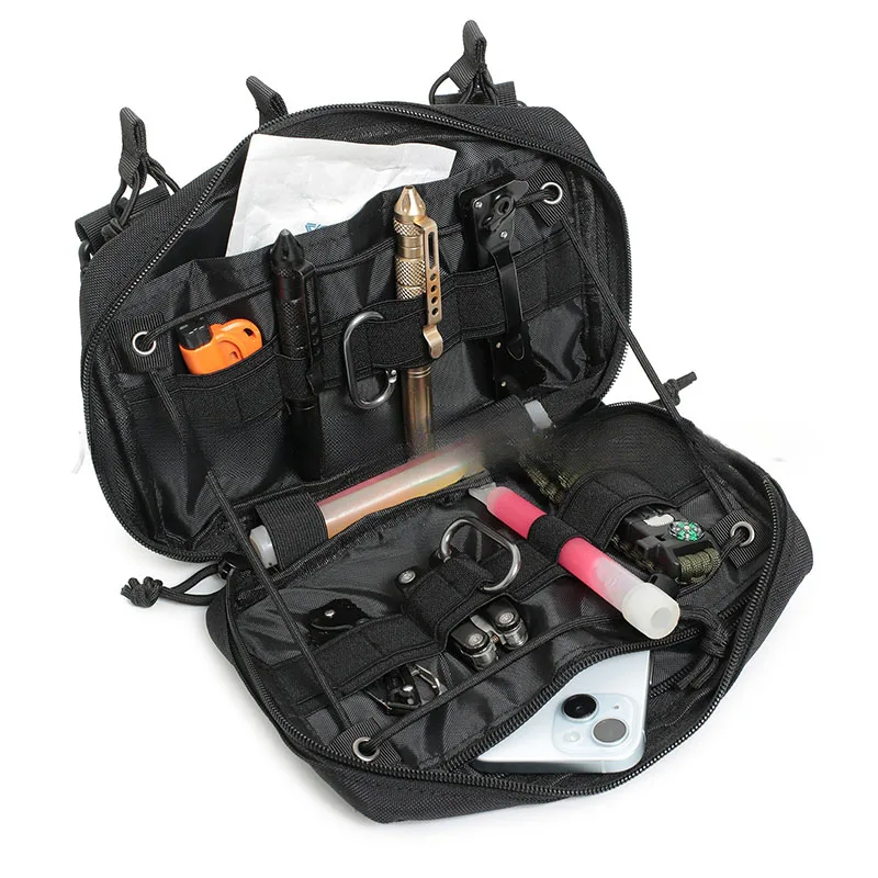 Bolsa táctica MOLLE Admin EDC Triple Mag para cargadores con tapa - imagen 3