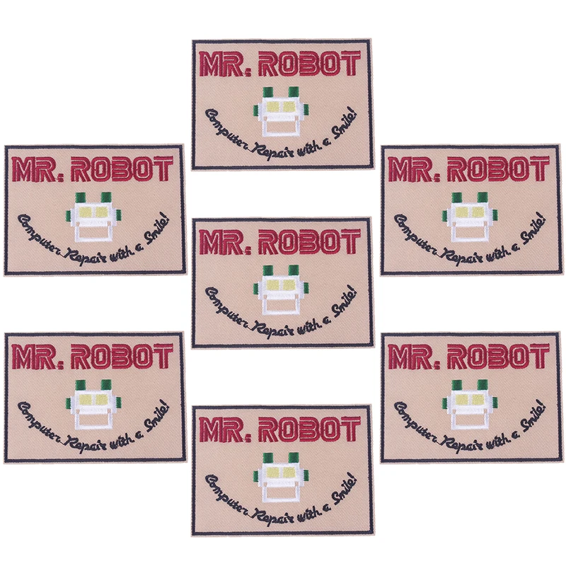 Parches de corazón Punk de calavera para ropa, parches bordados de MR.ROBOT, decodificación DIY para chaqueta y mochila, 10 Uds./lote - imagen 5