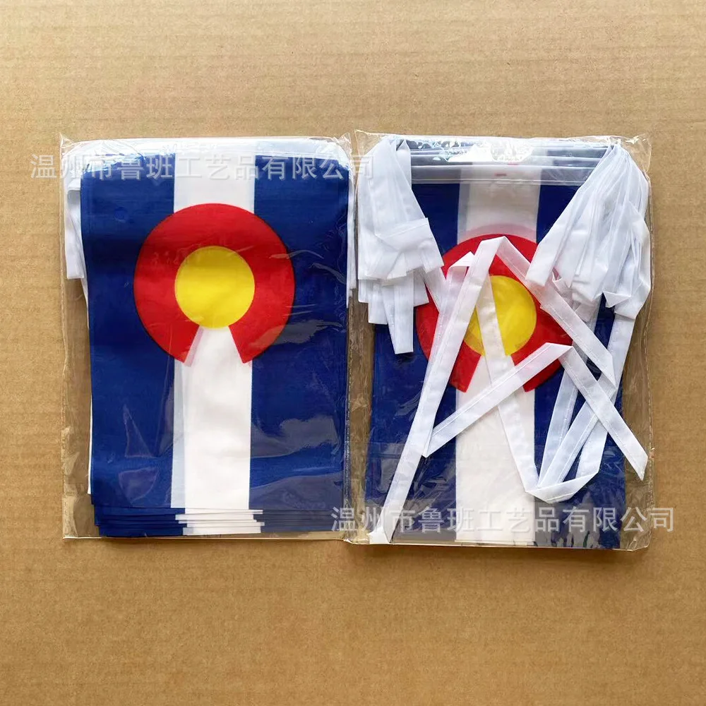 SKY FLAG Banderines de Colorado, 14x21cm, 20 unids/lote, banderas de hilo de Colorado, banderín para decoración de festivales y vacaciones - imagen 2