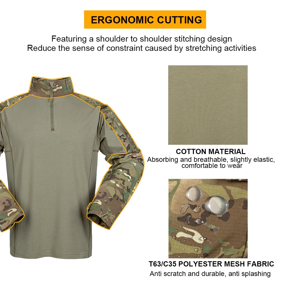 Traje de entrenamiento táctico G4, traje de rana, camisas de juego Airsoft, pantalones de entrenamiento impermeables, camuflaje de combate, ropa de caza al aire libre - imagen 3