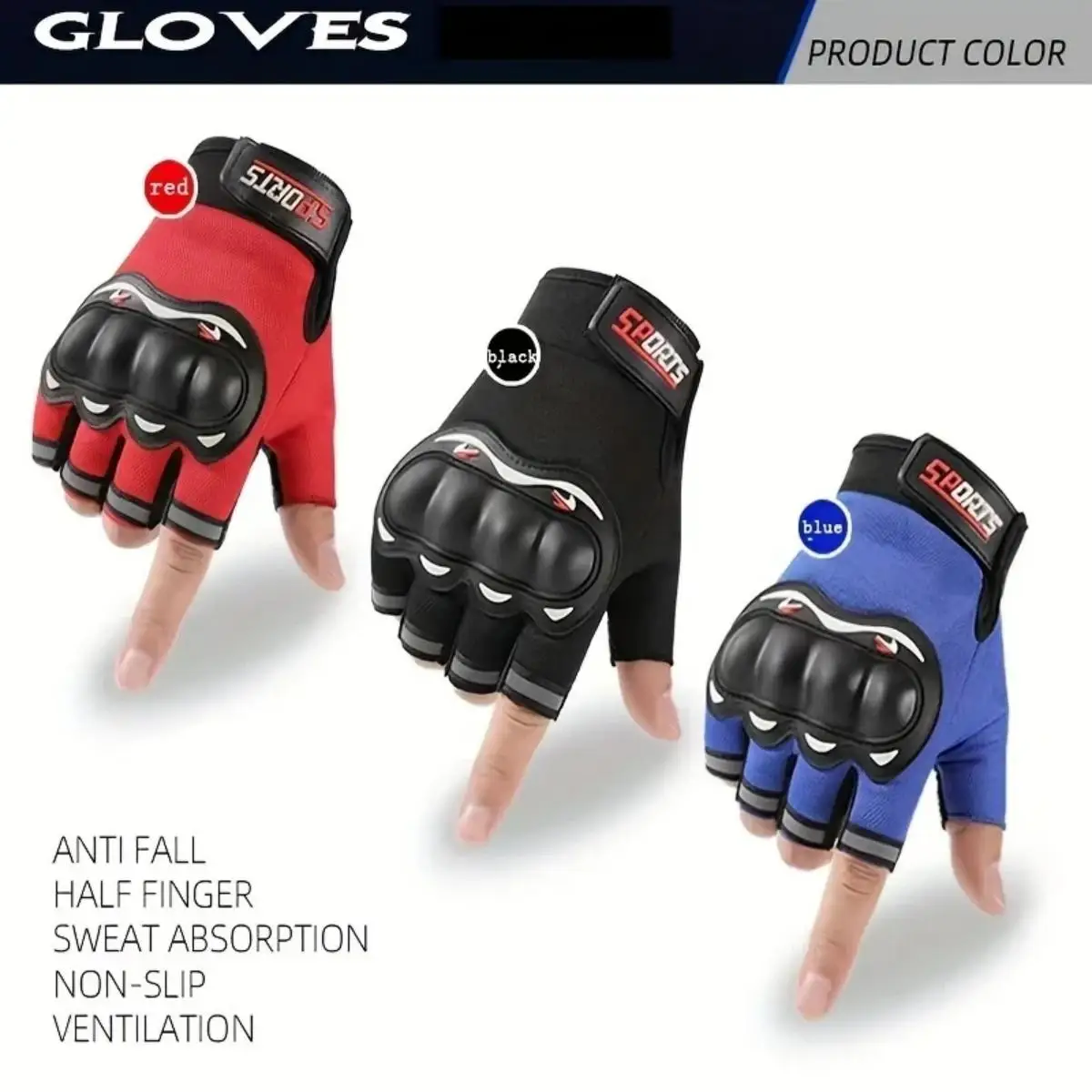 Guantes de motocicleta de medio dedo, protectores de nudillos tácticos, guantes de Motocross, guantes de trabajo duraderos para montar - imagen 5