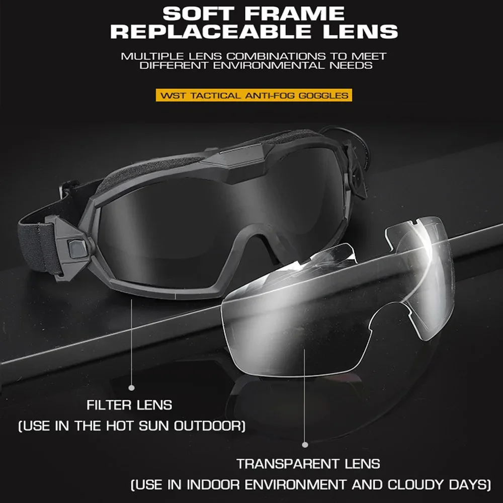 AQzxdc Máscara táctica antiniebla transpirable con ventilación Airsoft - imagen 3